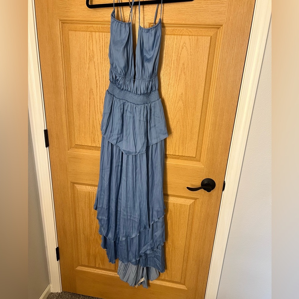 Free People Blue Backless Maxi Sundress